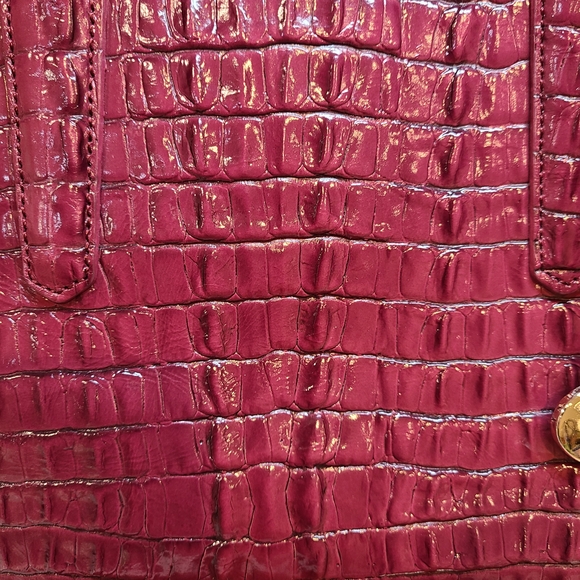 Brahmin Vintage Vivian Prissy Raspberry Set With Wallet EUC made in Italy